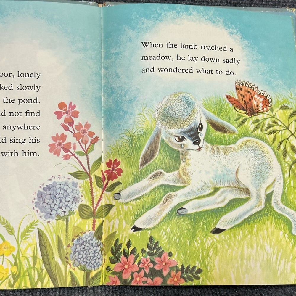 Vintage Big Golden Book A Lamb’s Tale Jenny Reyn 1963 hardcover 8.5x11 nursery - Picture 6 of 13